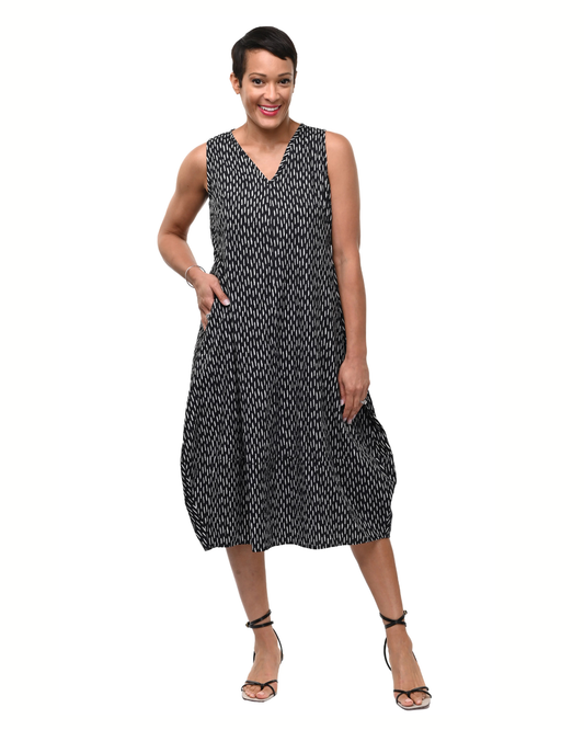 Patton Dress in Black Dashed Line | Tulip