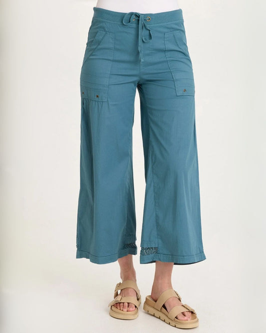 Roel Poplin Pant in Dark Turquoise | XCVI