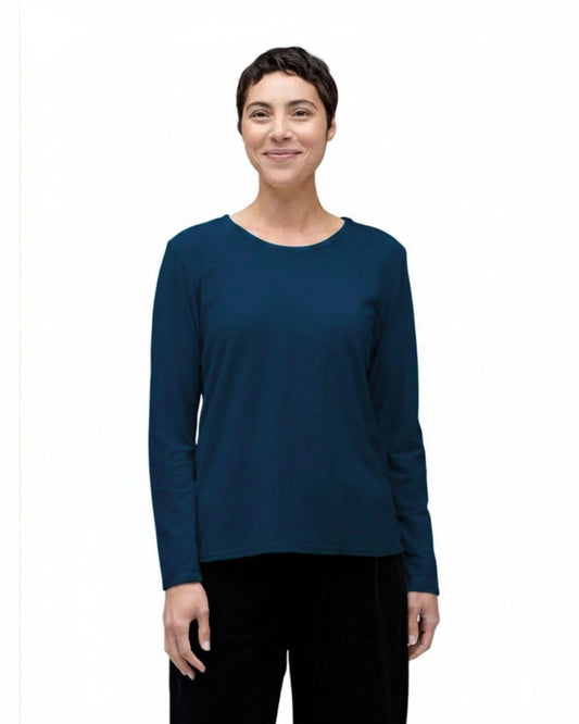 Long Sleeve Bias Tee in Etan | Cut•Loose