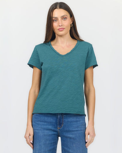 Vanya V-Neck Tee in Mediterranean | Dear John (