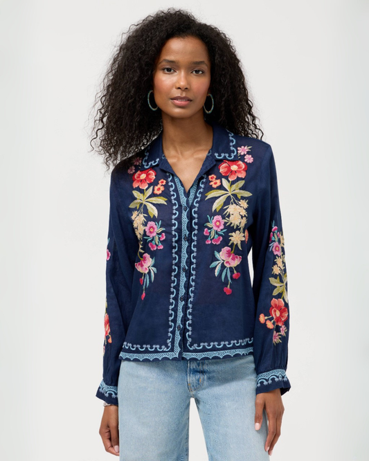 Angela Blouse in Blue Night | Johnny Was