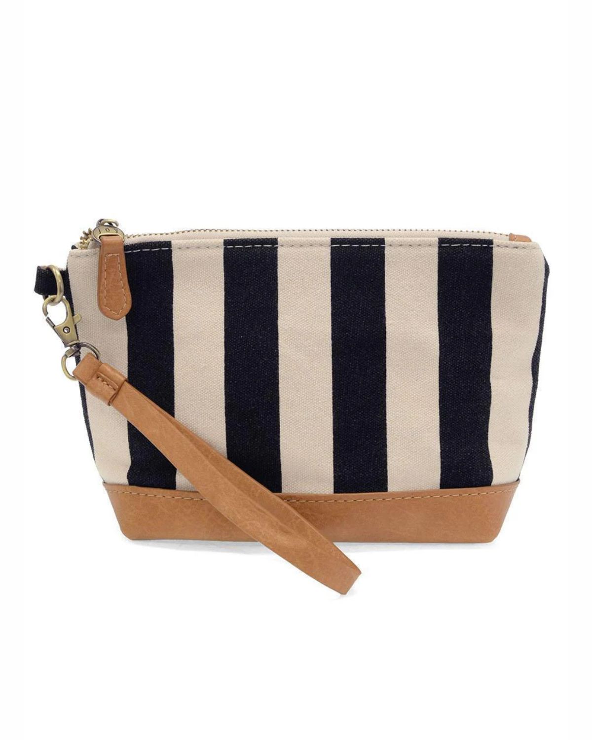 Black Stripe Canvas Wristlet