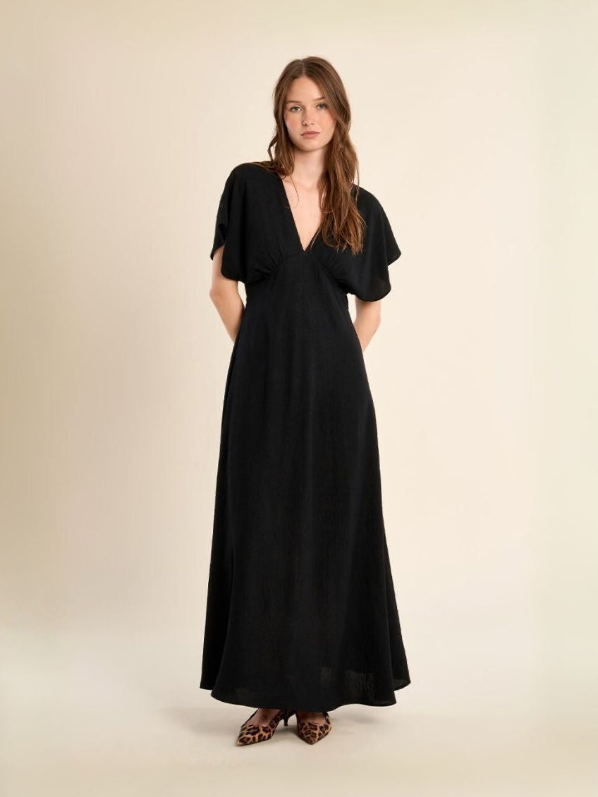 Dolman Sleeve Maxi Dress in Black