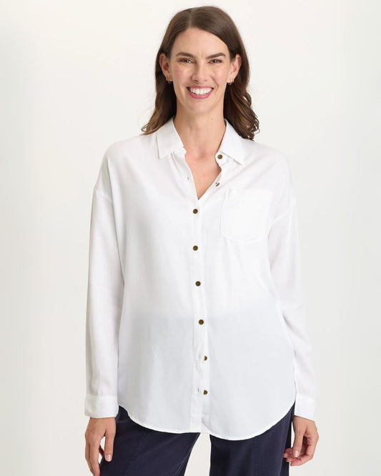 Dusten Button-Up in White | Wearables