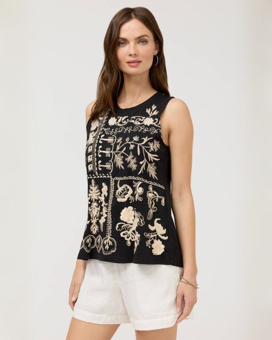 Azova Swing Tank in Black | Johnny Was