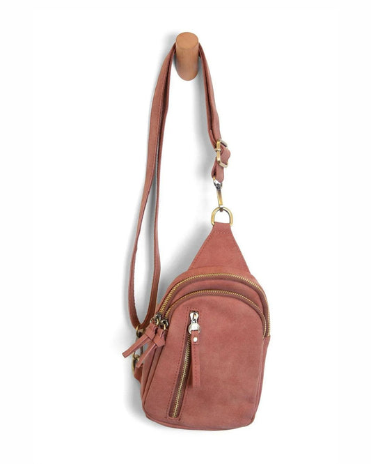 Faux Suede Skyler Sling Bag in Spice