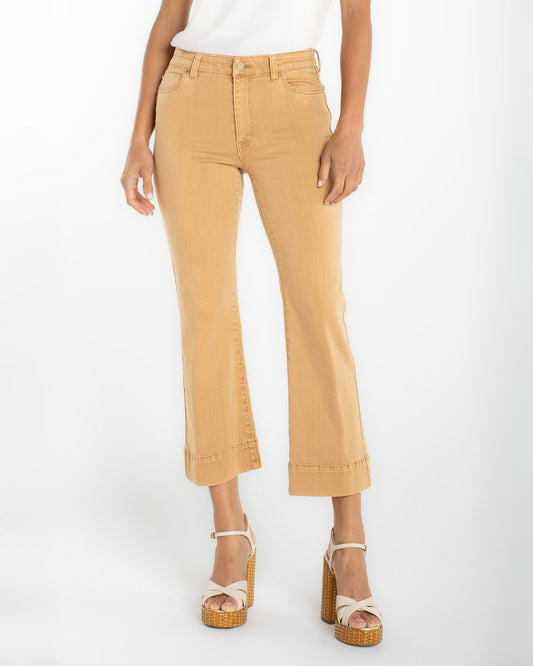 Hannah Crop Flare in Straw | Liverpool