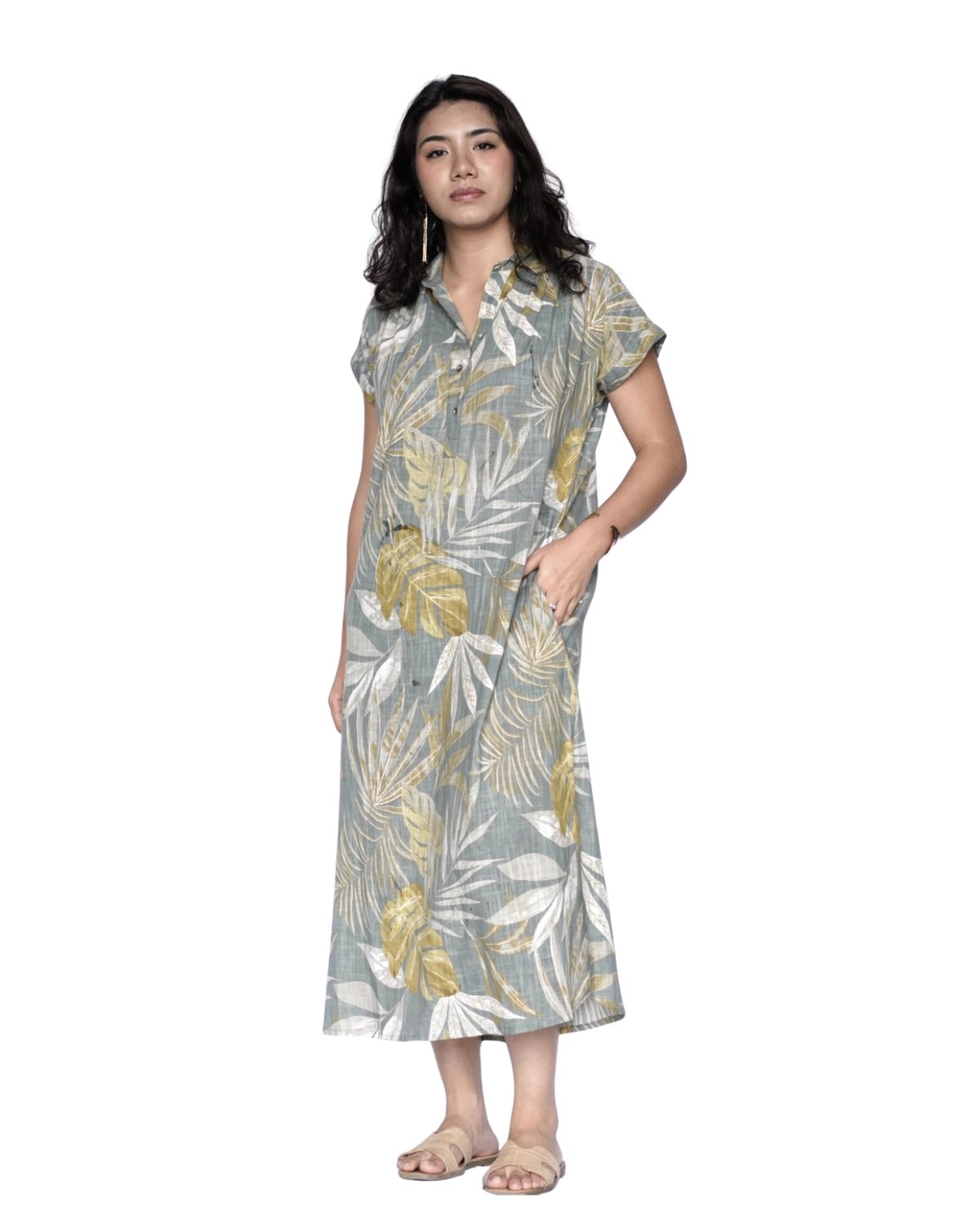 Aya Geo Dress in Sage
