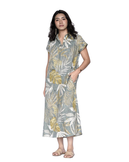 Aya Geo Dress in Sage
