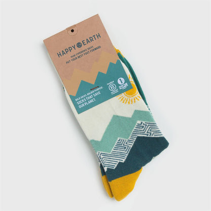 Peak Experience Teal Crew Socks