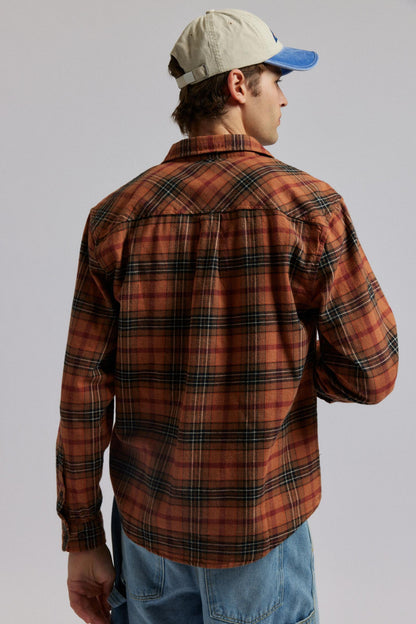 Derek Flannel in Brick Plaid | Katin