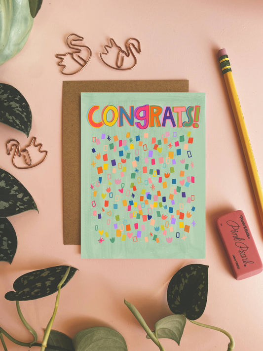 Congrats! Colorful Confetti Card