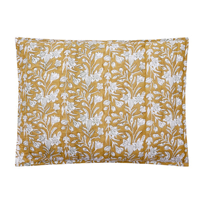 Block Print Sketched Floral 3-Piece Quilt Set