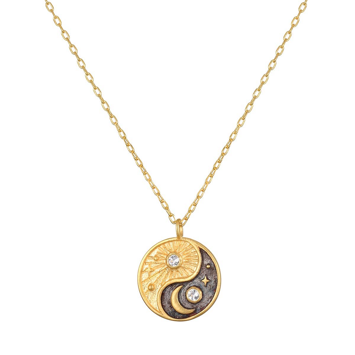 Yin Yang White Topaz Necklace | Satya