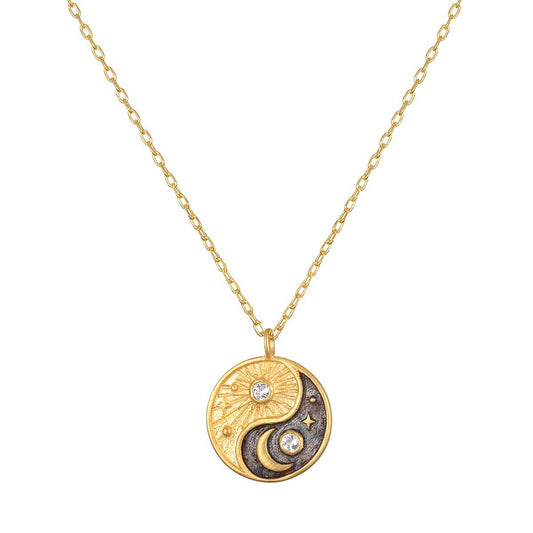 Yin Yang White Topaz Necklace | Satya