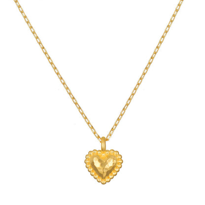 Hammered Dot Heart Necklace | Satya