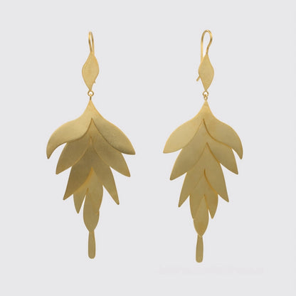 Large Petal Cascade Earrings in Gold