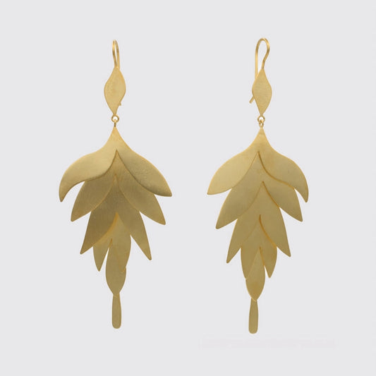 Large Petal Cascade Earrings in Gold