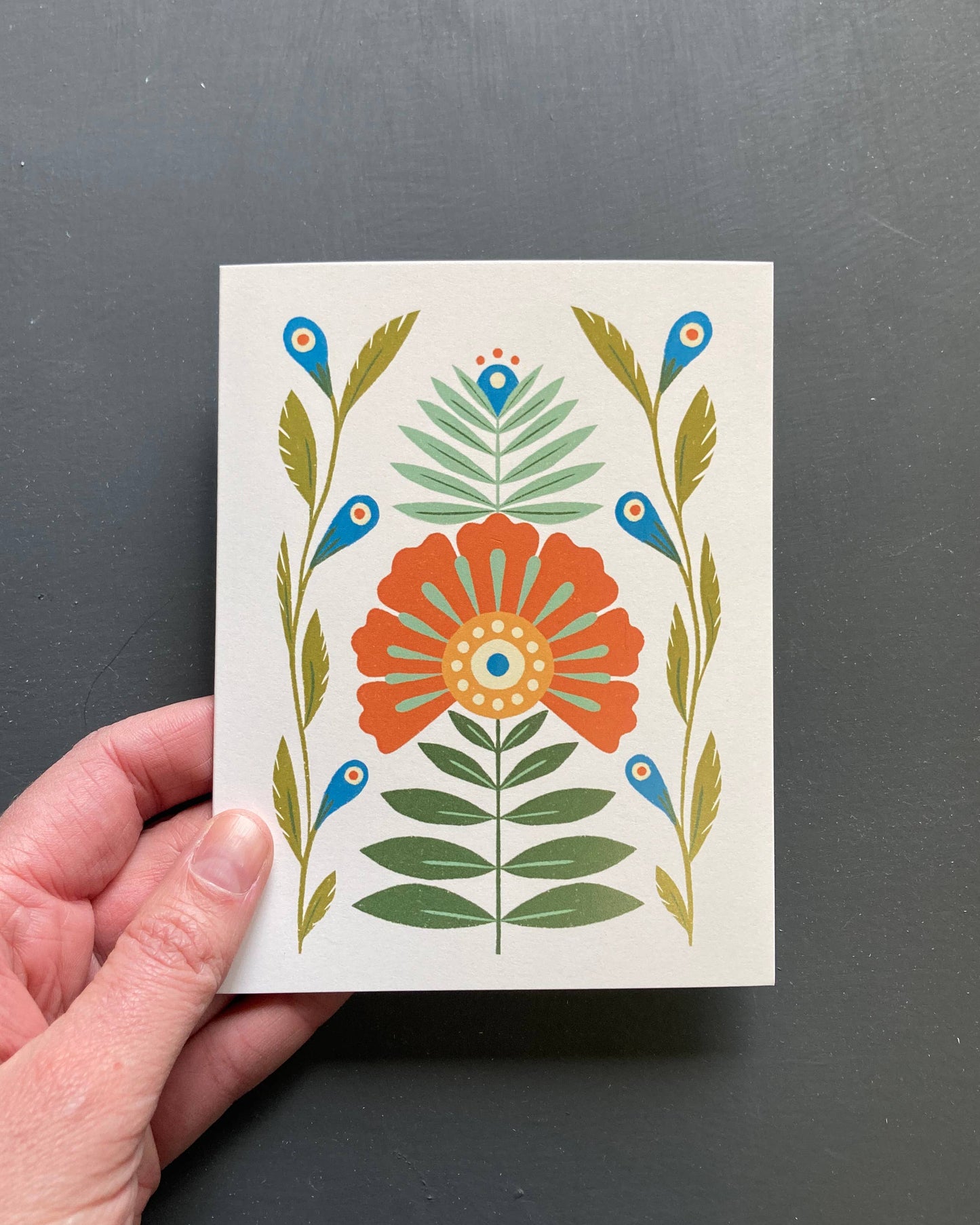Floral V Blank Card