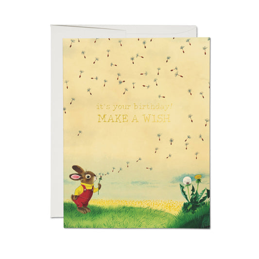 Richard Scarry Bunny and Dandelion Birthday Card