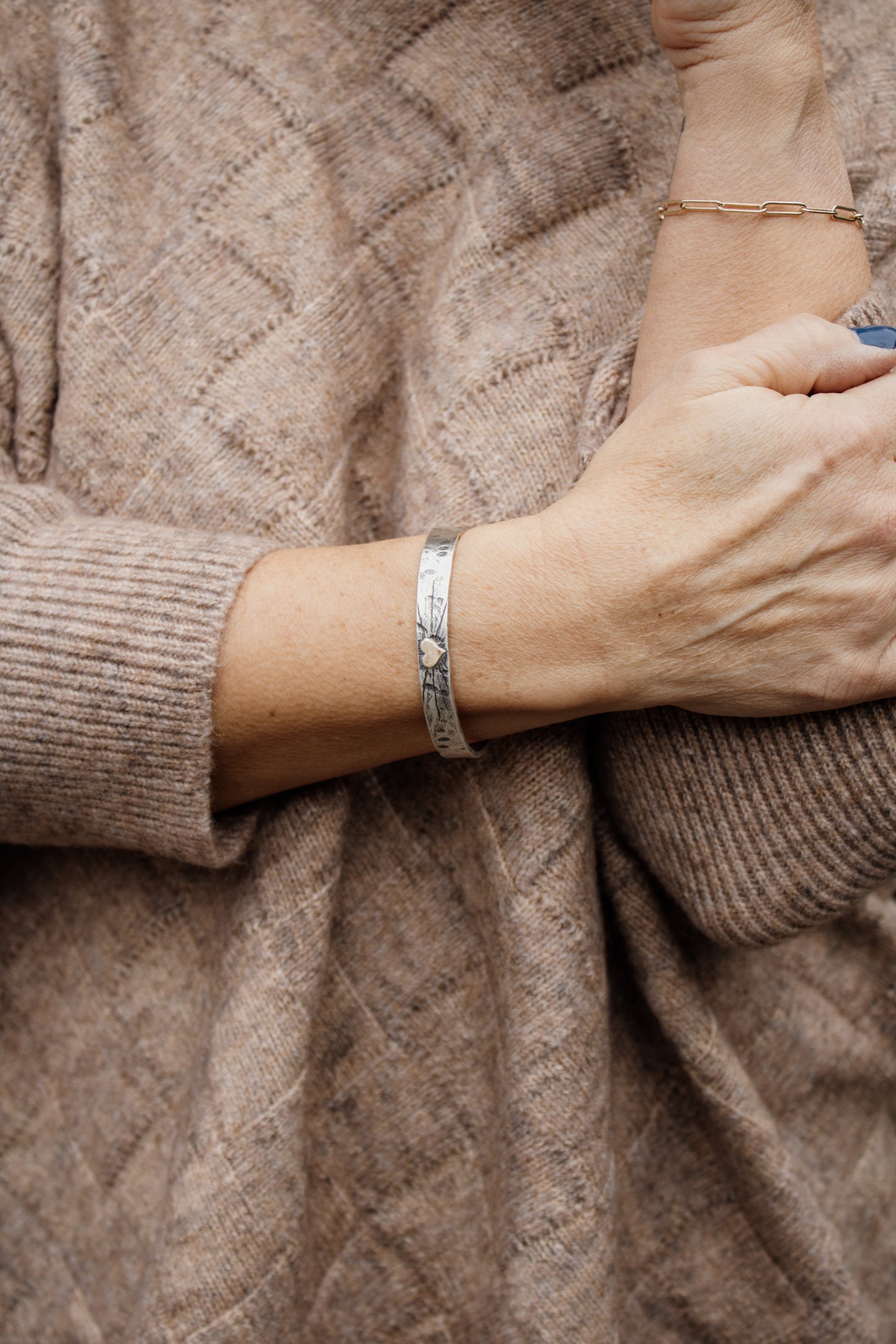 Textured Cuff with Heart