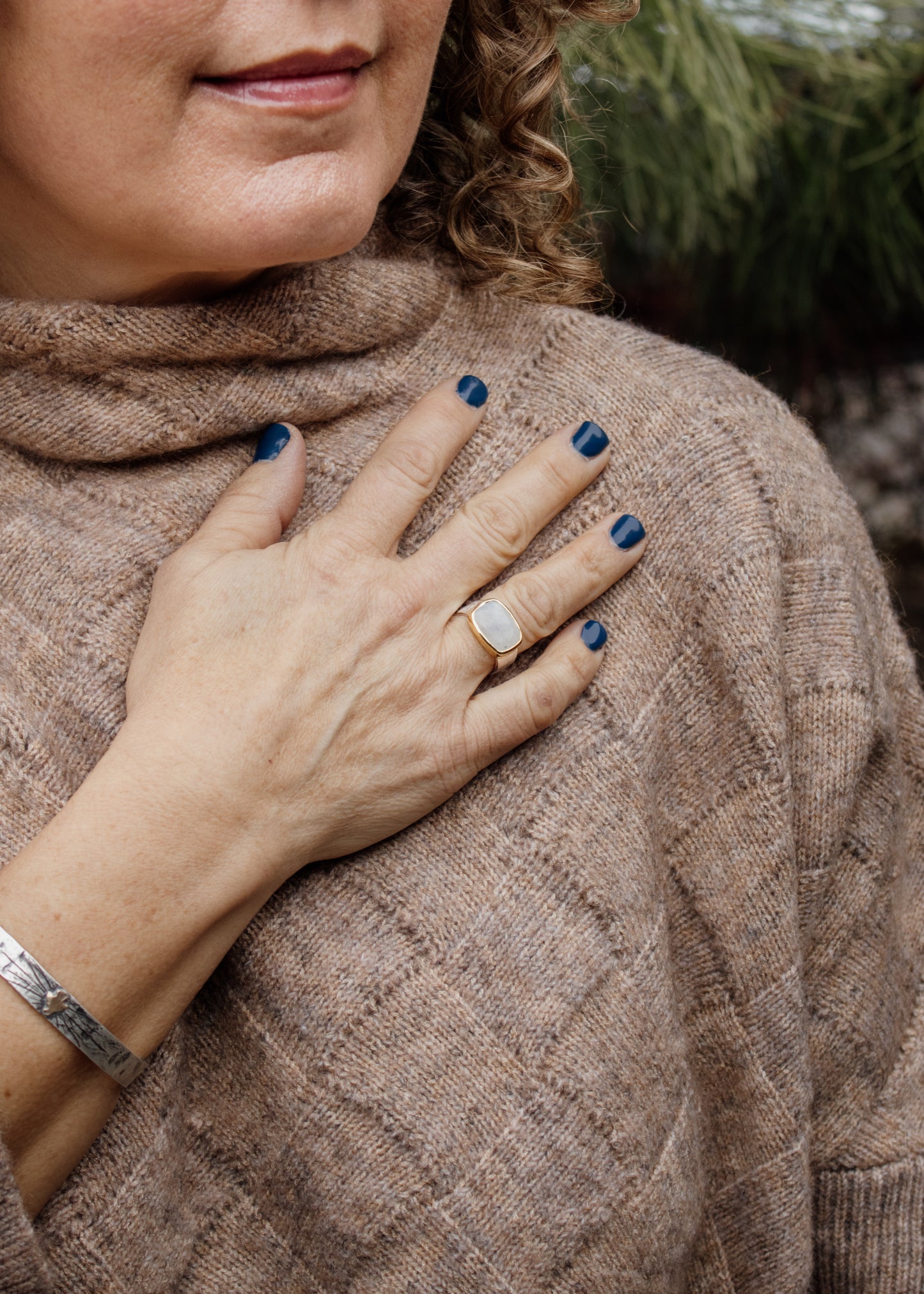 Rainbow Moonstone Ring