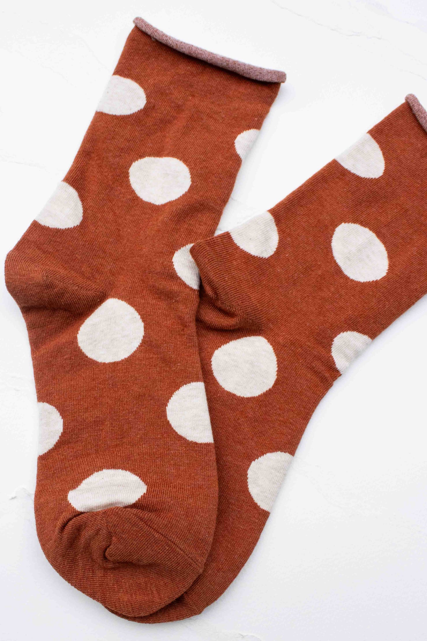 Brick Big Dot Crew Socks