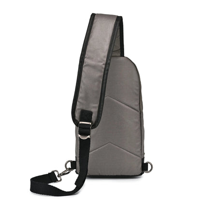 Coated Canvas Sling Bag in Grey