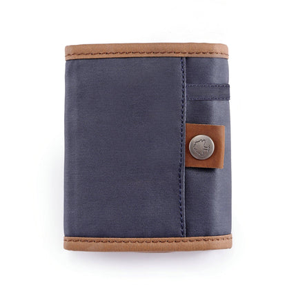 Coated Canvas Wallet in Navy
