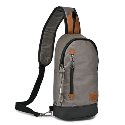 Coated Canvas Sling Bag in Grey