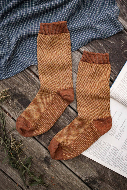 Helix Socks in Ochre