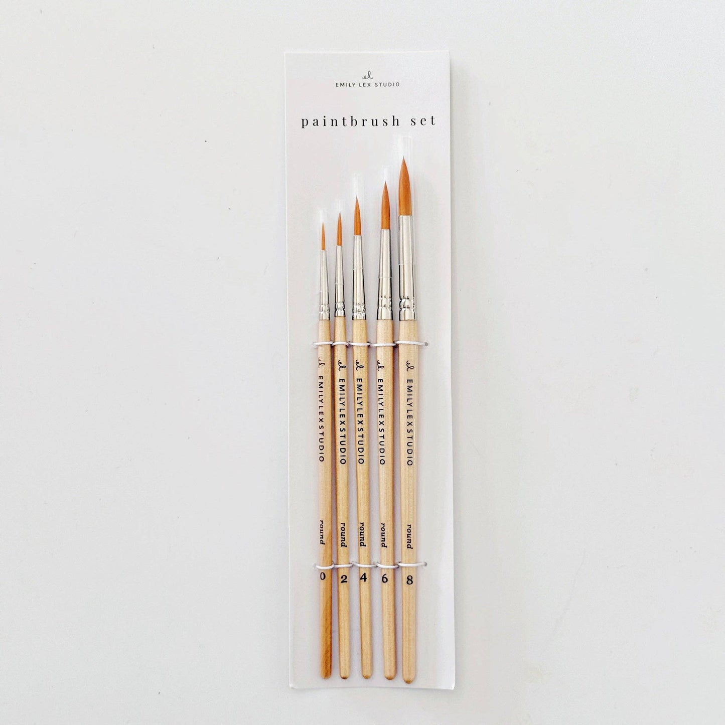 Set of Five Watercolor Paintbrushes
