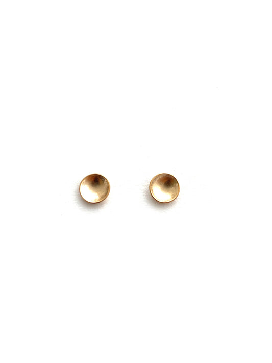 Gold Concave Dot Studs