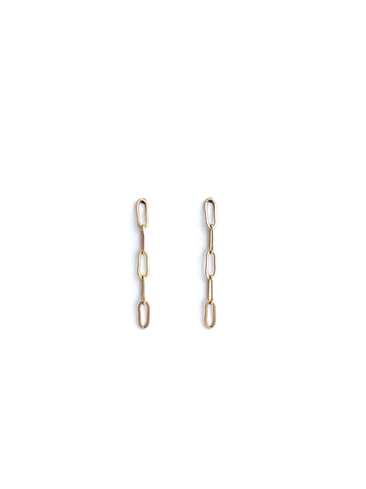 Gold Paperclip Chain Studs