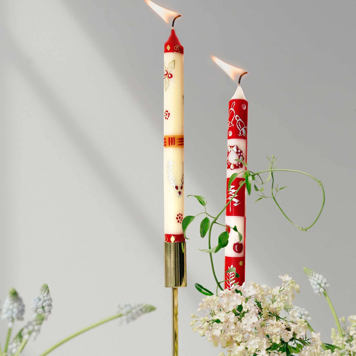 Kimeta Hand-Painted Taper Candles Pair
