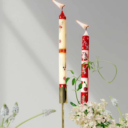 Kimeta Hand-Painted Taper Candles Pair