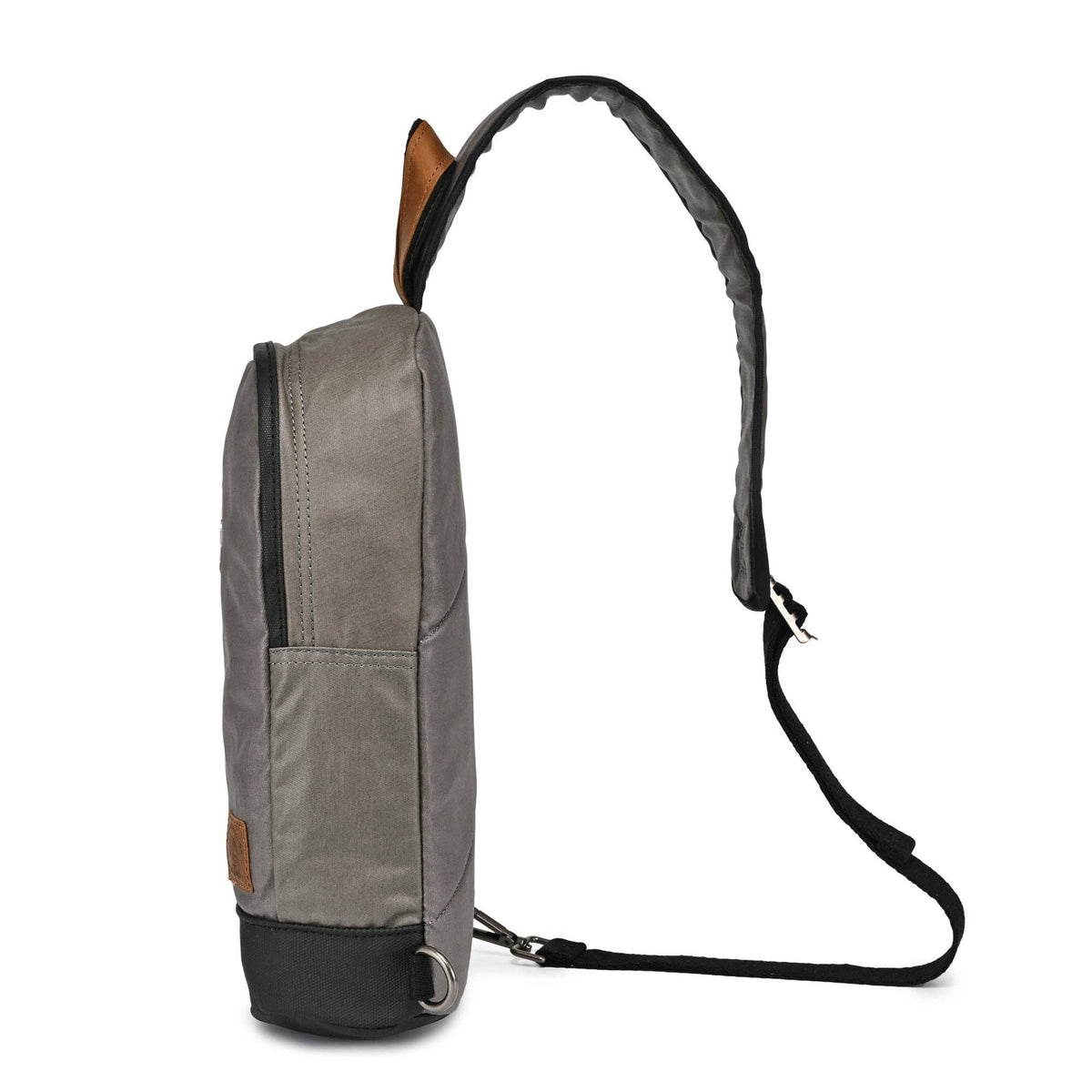 Coated Canvas Sling Bag in Burgundy