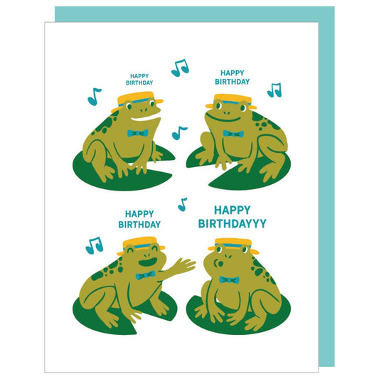Frog Quartet  Birthday Card