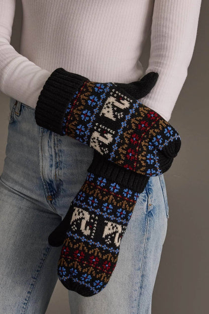 Black Swan Pattern Mittens