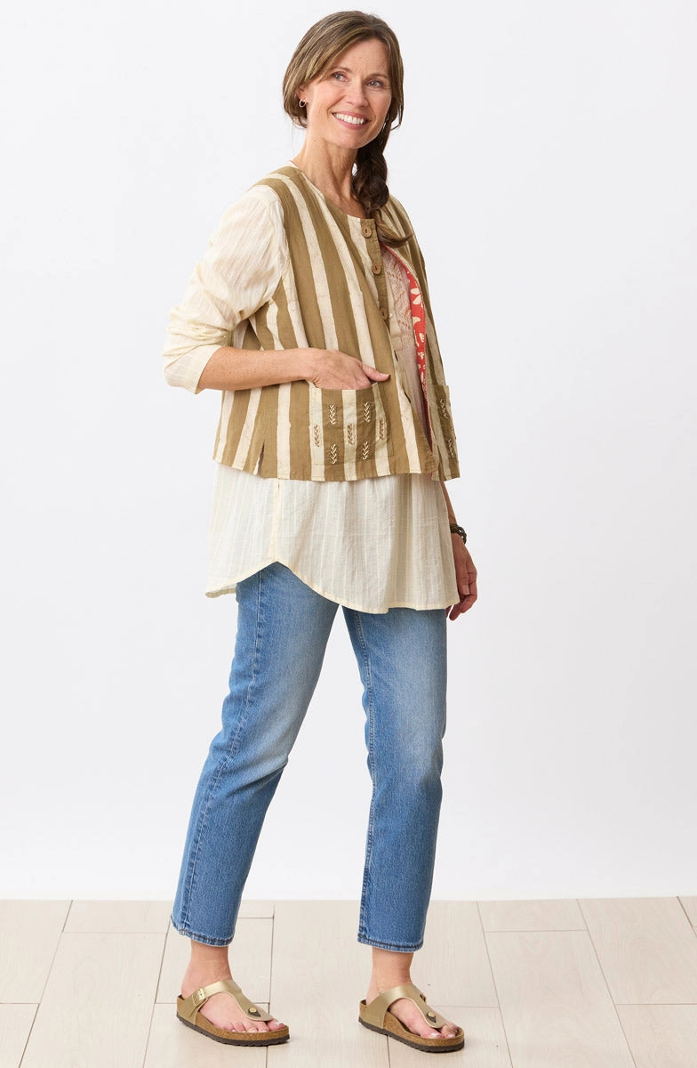 Afiza Reversible Boxy Vest