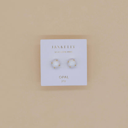 Round White Opal Posts