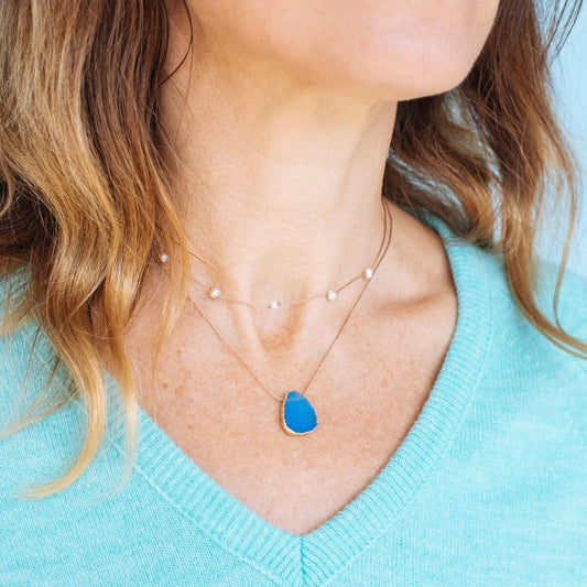 Inner Strength Blue Druzy Necklace