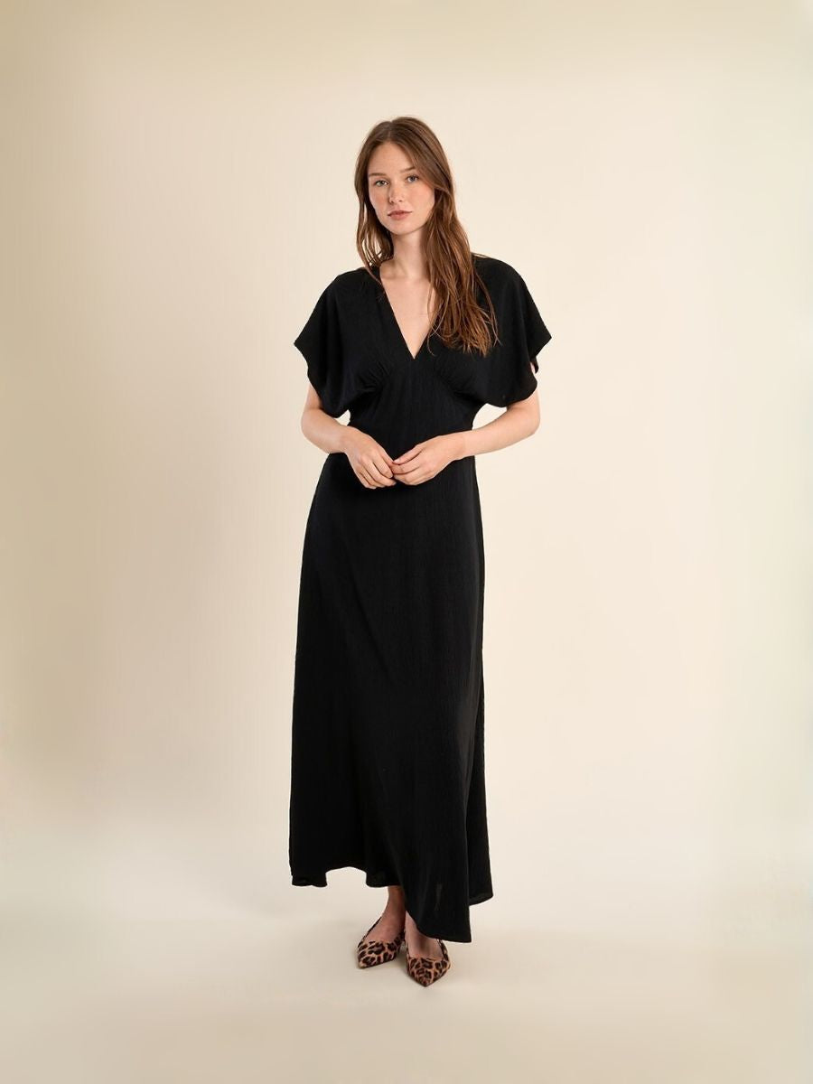 Dolman Sleeve Maxi Dress in Black