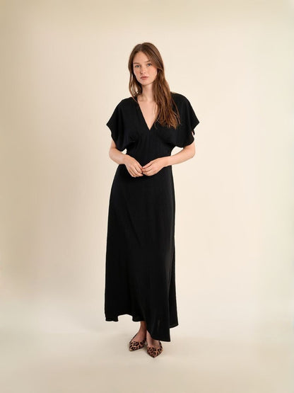 Dolman Sleeve Maxi Dress in Black