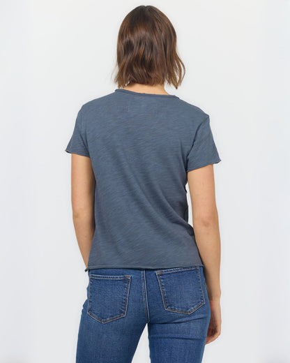 Vanya V-Neck Tee in Blue Grey | Dear John