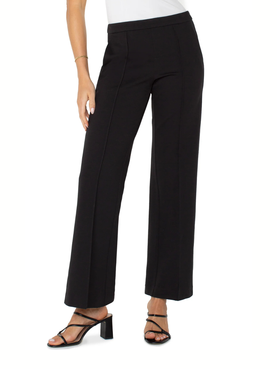 Kayla Wide Leg Trouser in Black | Liverpoo