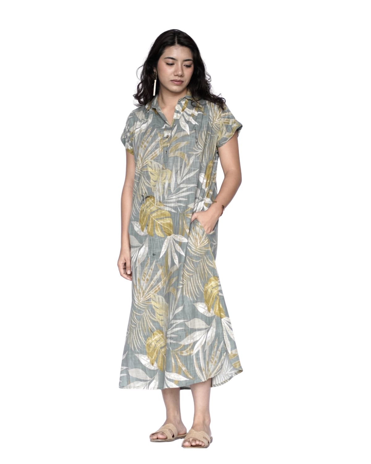Aya Geo Dress in Sage