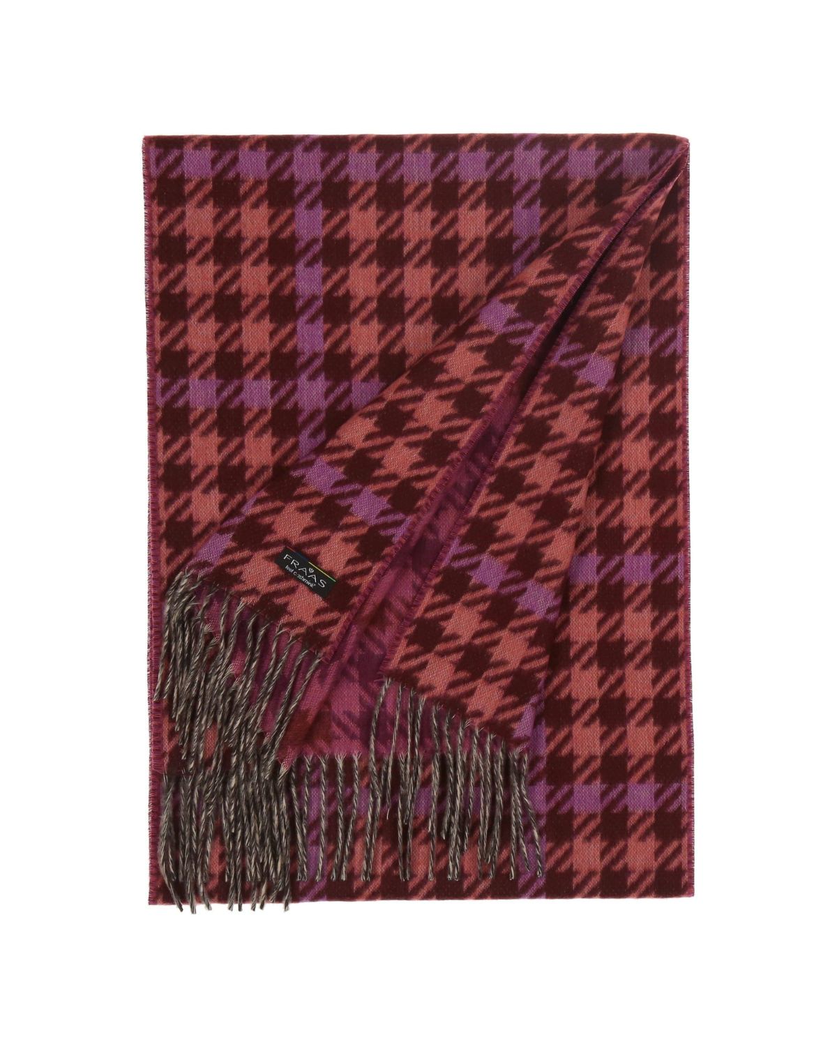 Houndstooth Check Cozy Scarf in Barberry