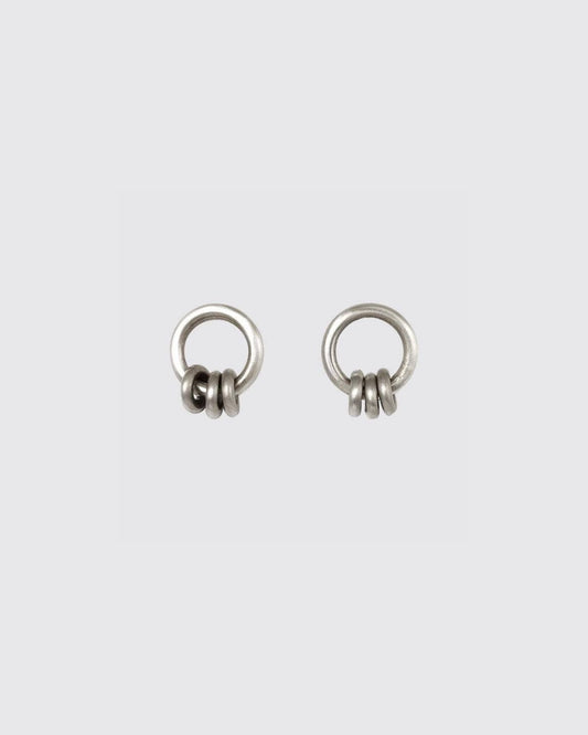 Ring Stud Earrings in Silver