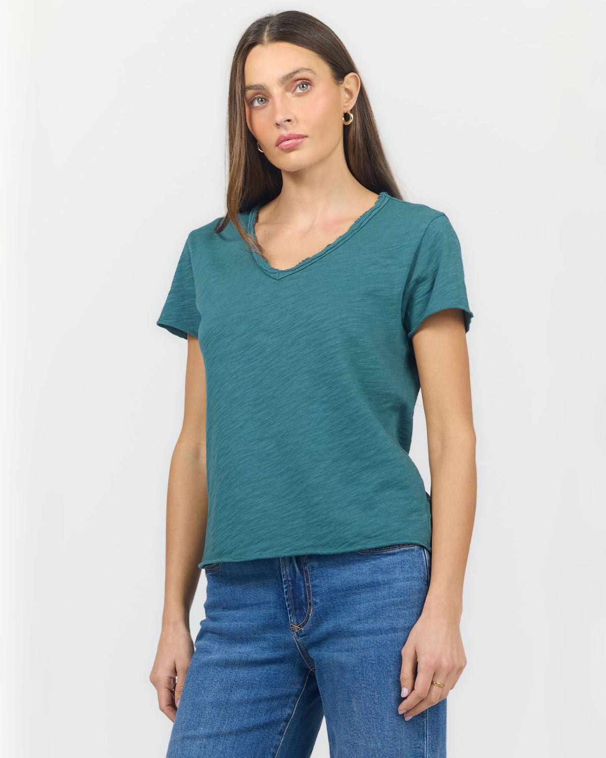 Vanya V-Neck Tee in Mediterranean | Dear John (